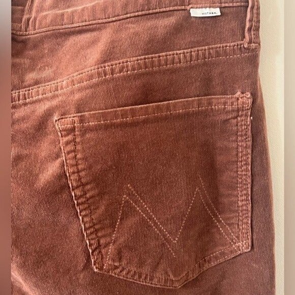 ANTHROPOLOGIE MOTHER The Mid Rise Dazzler Corduroy Pants Monks Robe Brown NEW - Picture 6 of 13